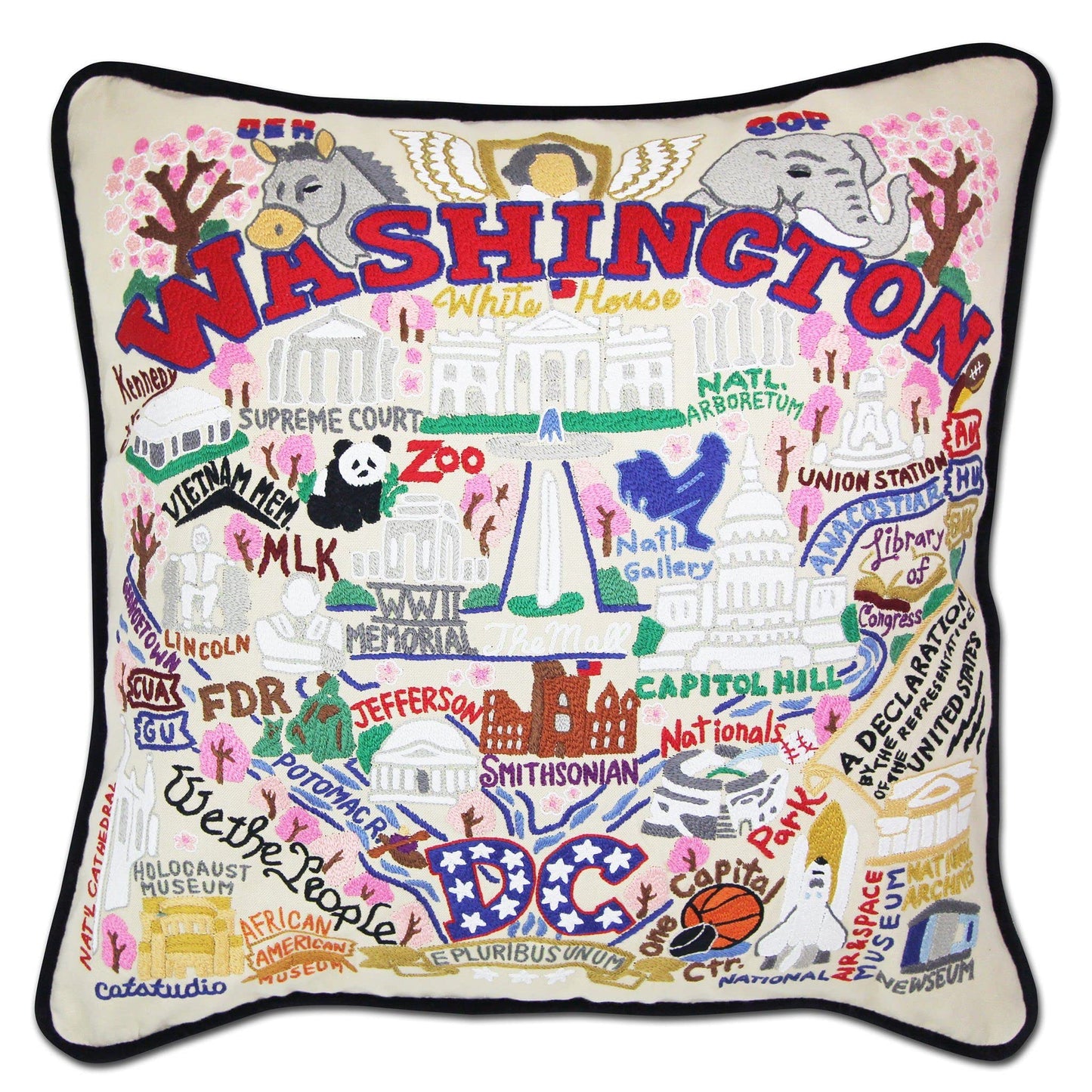 Midwest City Embroidered Decorative Throw Pillow