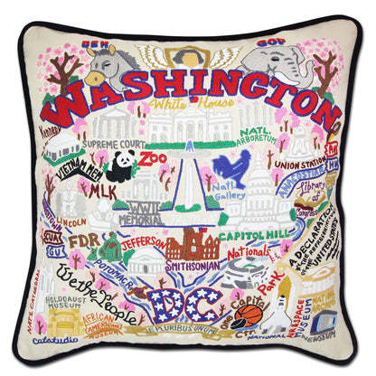 Midwest City Embroidered Decorative Throw Pillow