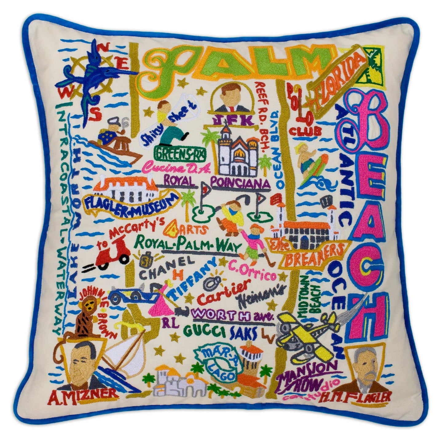 Midwest City Embroidered Decorative Throw Pillow