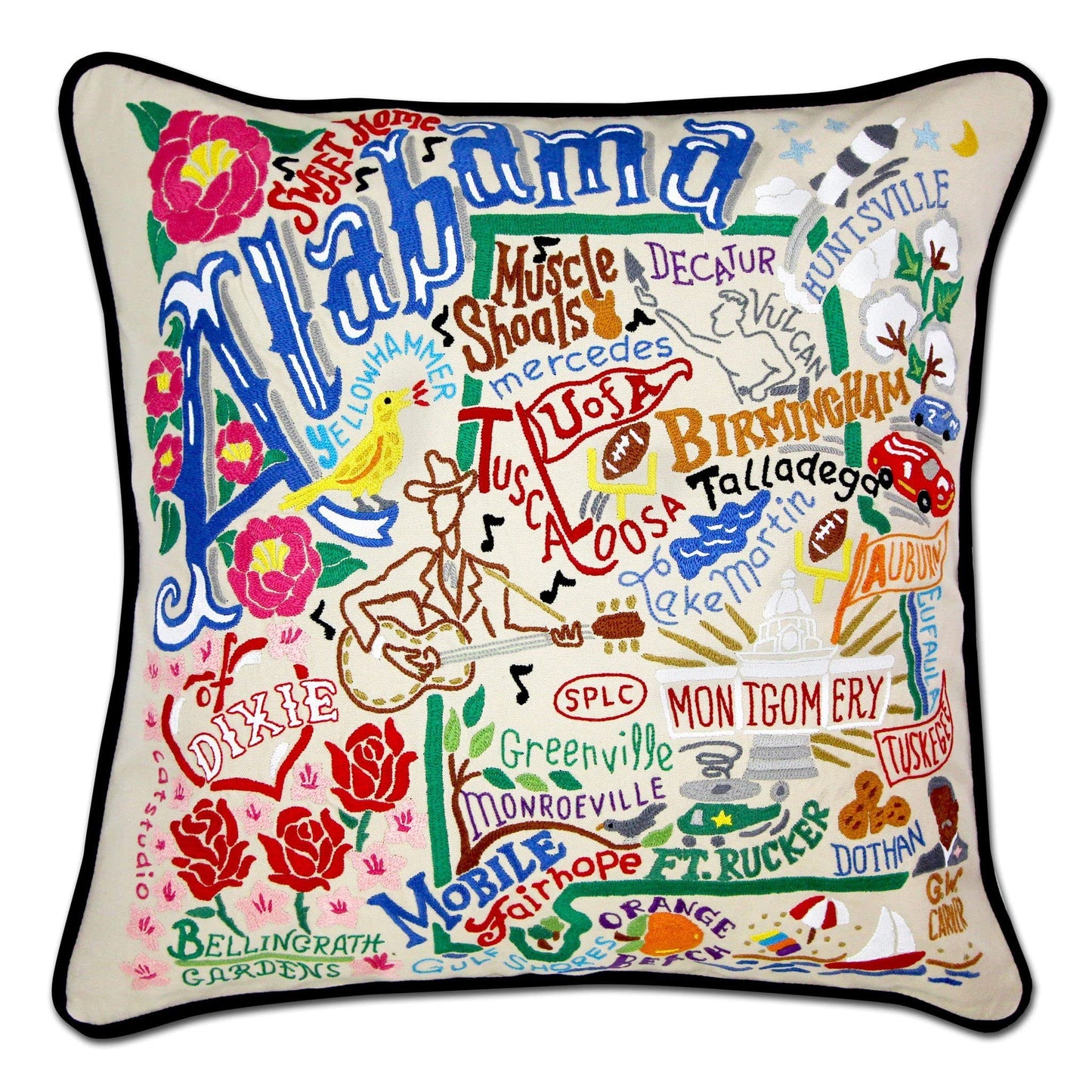Midwest City Embroidered Decorative Throw Pillow
