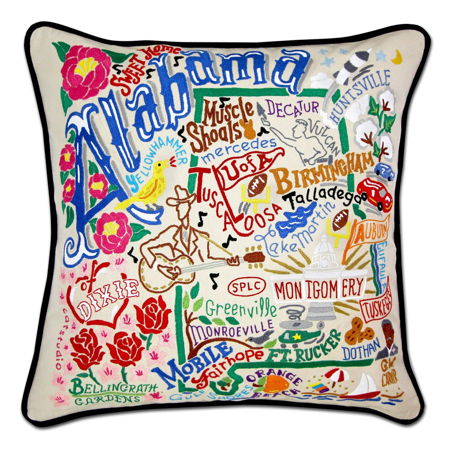 Midwest City Embroidered Decorative Throw Pillow