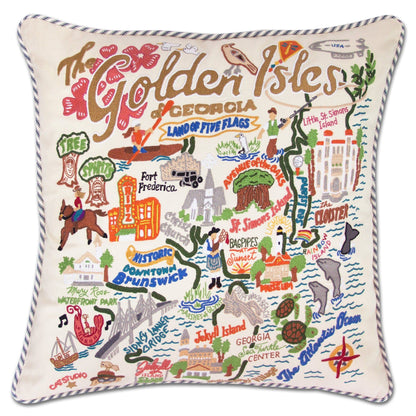 Midwest City Embroidered Decorative Throw Pillow