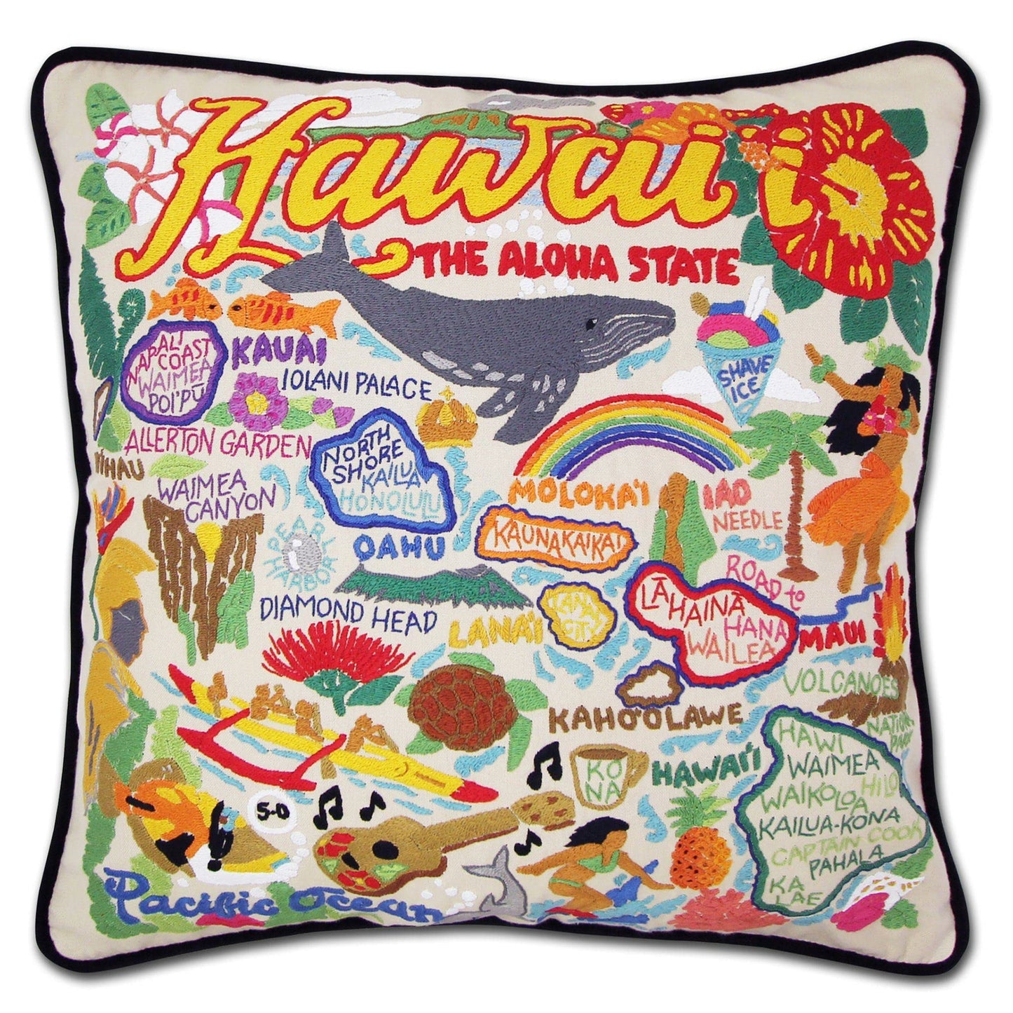 Midwest City Embroidered Decorative Throw Pillow