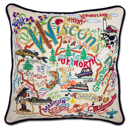 Midwest City Embroidered Decorative Throw Pillow