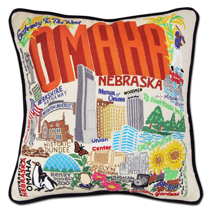 Midwest City Embroidered Decorative Throw Pillow