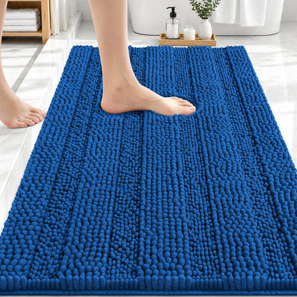 Thick Chenille Bath Rug with Absorbent Rubber Back