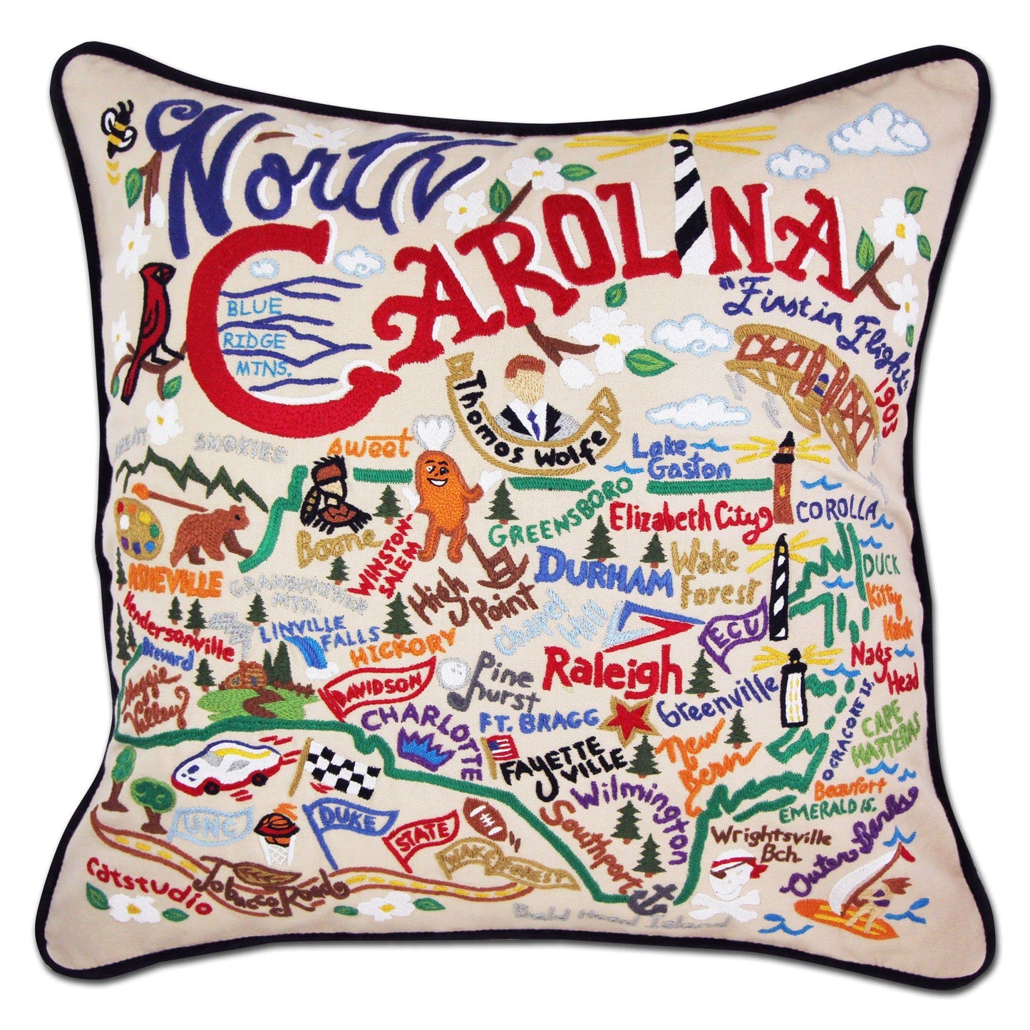 Midwest City Embroidered Decorative Throw Pillow