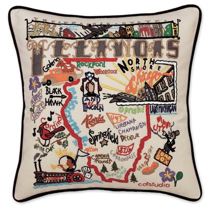 Midwest City Embroidered Decorative Throw Pillow