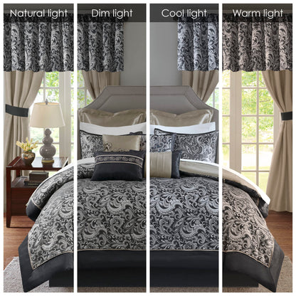 Paisley Comforter Set with Curtains 24-Piece Bedding