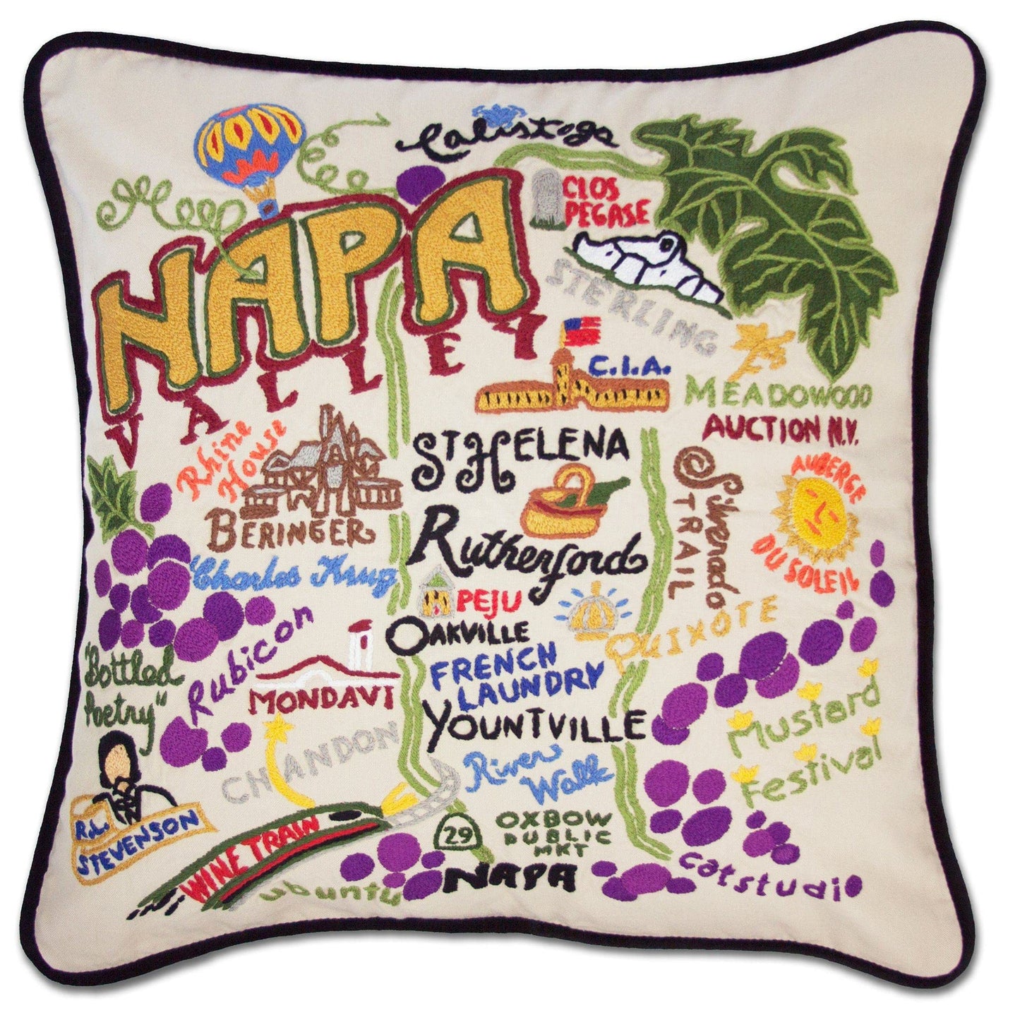 Midwest City Embroidered Decorative Throw Pillow