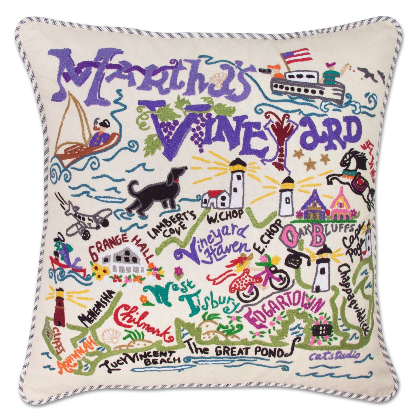 Midwest City Embroidered Decorative Throw Pillow
