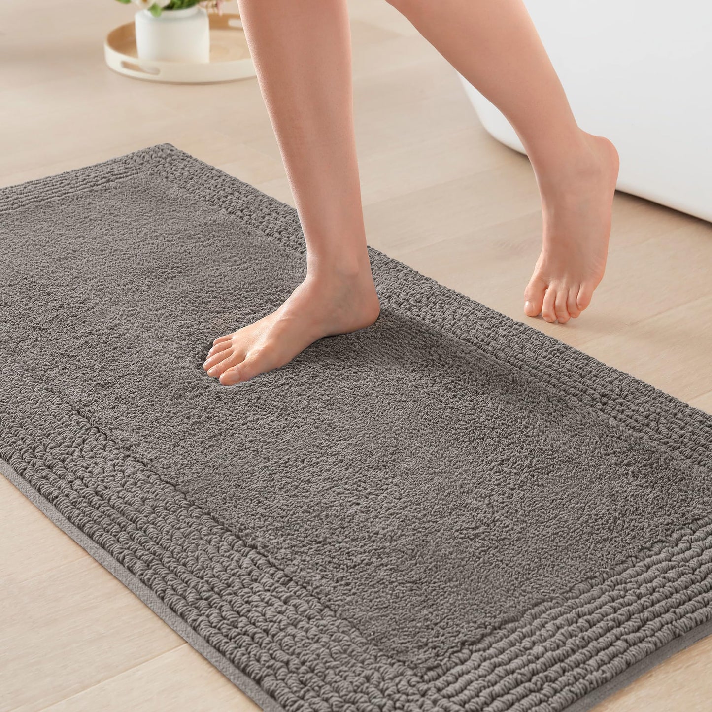 Luxury Cotton Tufted Bath Rug with Reversible Design