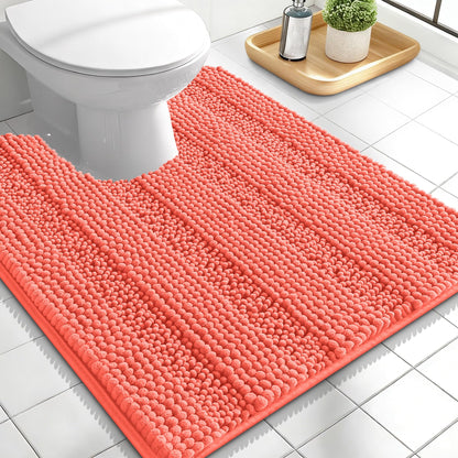 Thick Chenille Bath Rug with Absorbent Rubber Back