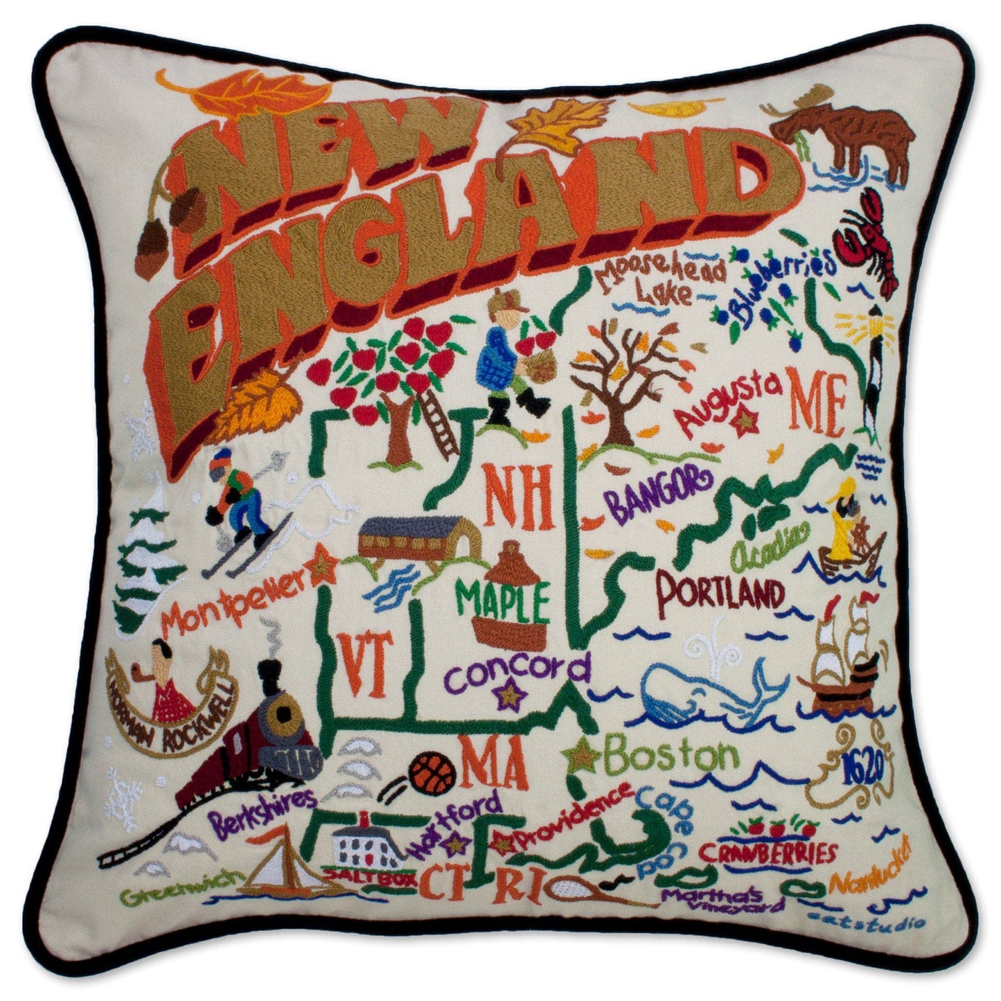 Midwest City Embroidered Decorative Throw Pillow