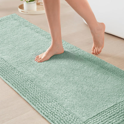 Luxury Cotton Tufted Bath Rug with Reversible Design
