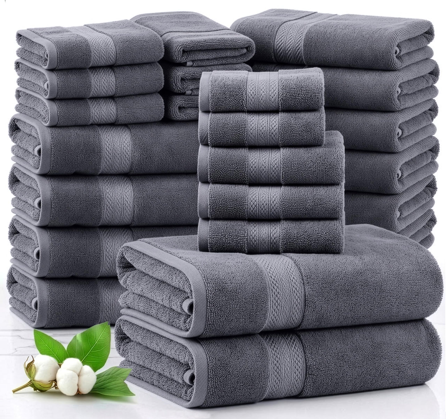 Complete Cotton Bathroom Towel Set Extra Large
