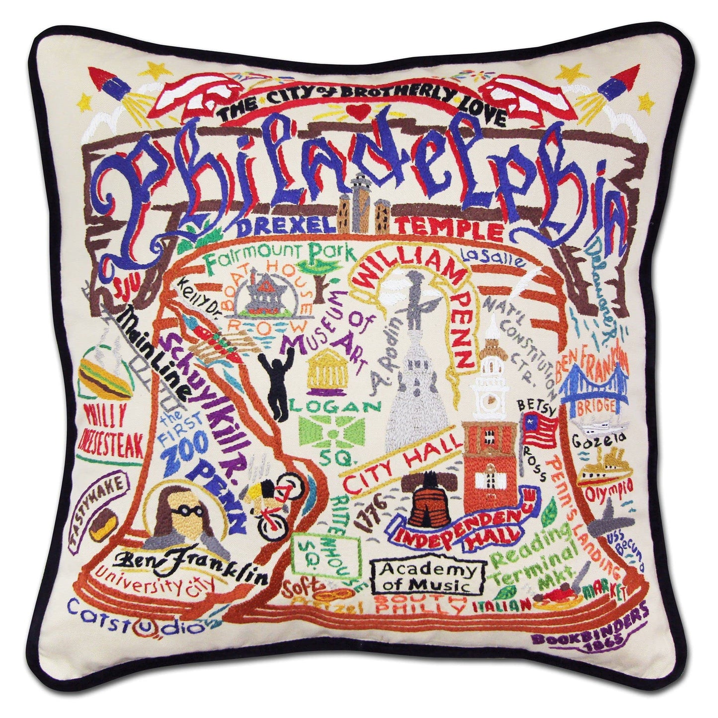 Midwest City Embroidered Decorative Throw Pillow