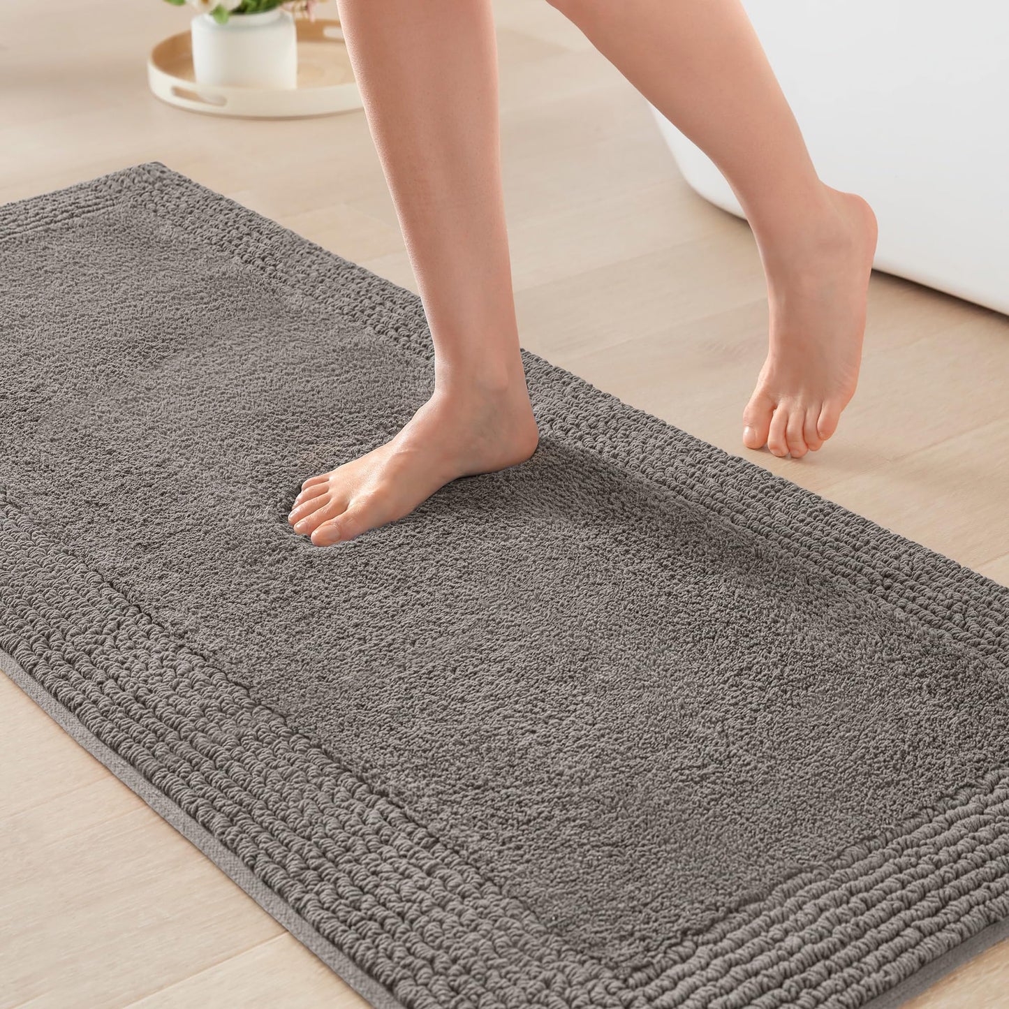 Luxury Cotton Tufted Bath Rug with Reversible Design