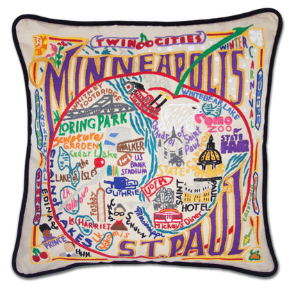 Midwest City Embroidered Decorative Throw Pillow