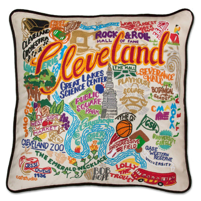Midwest City Embroidered Decorative Throw Pillow