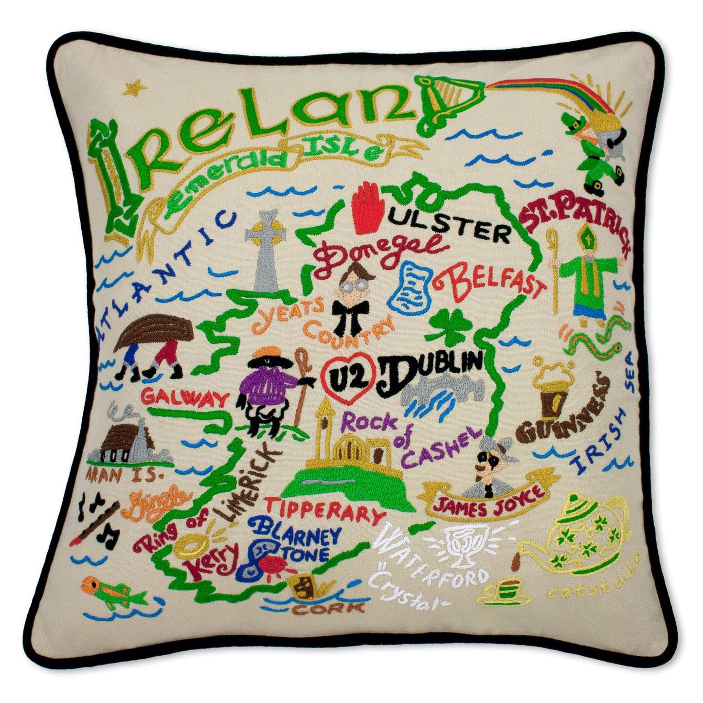Midwest City Embroidered Decorative Throw Pillow