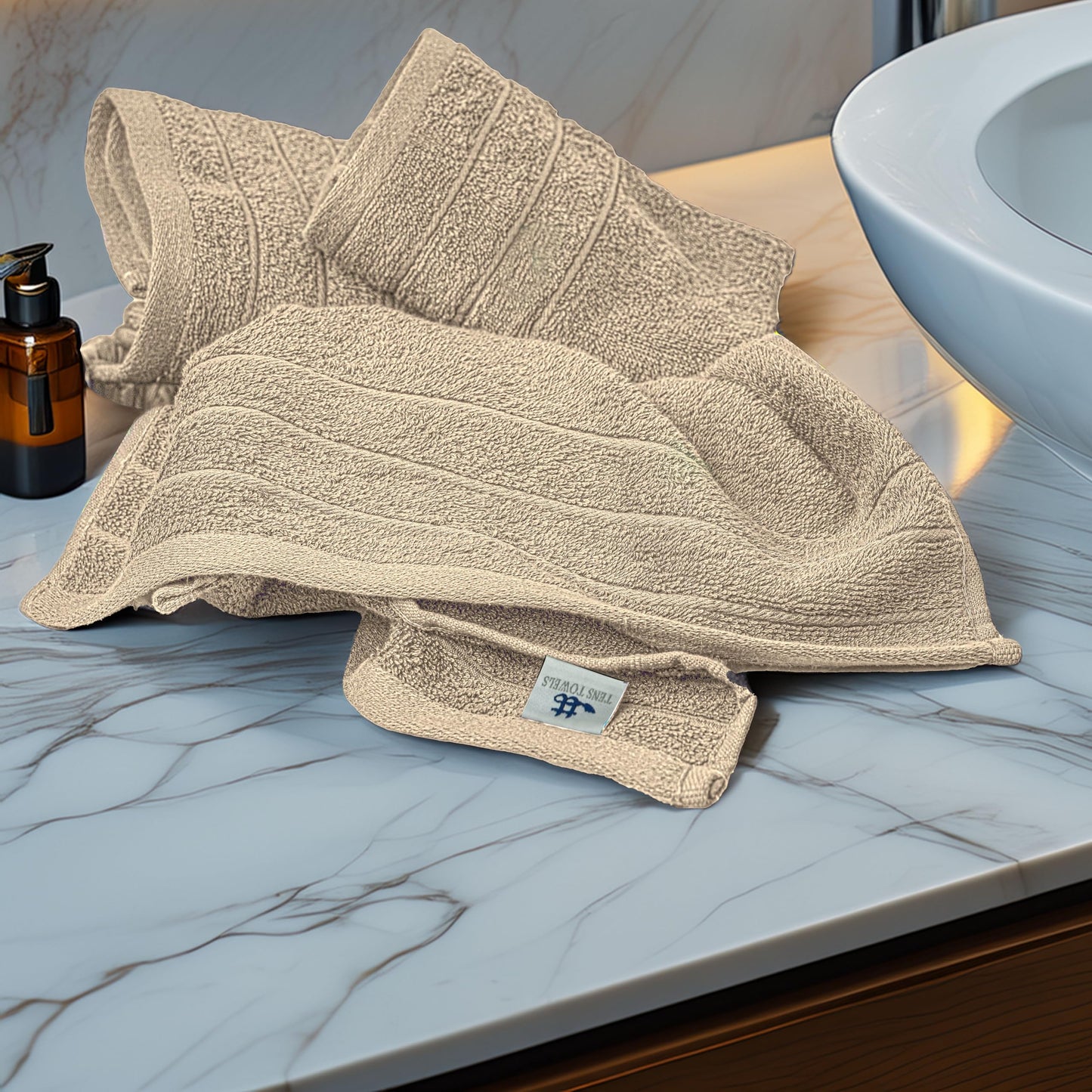 Soft Cotton Hand Towel Set Quick-Dry 6-Pack