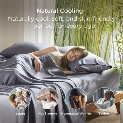 Cooling Bamboo Pillowcase Set Soft Breathable Cover