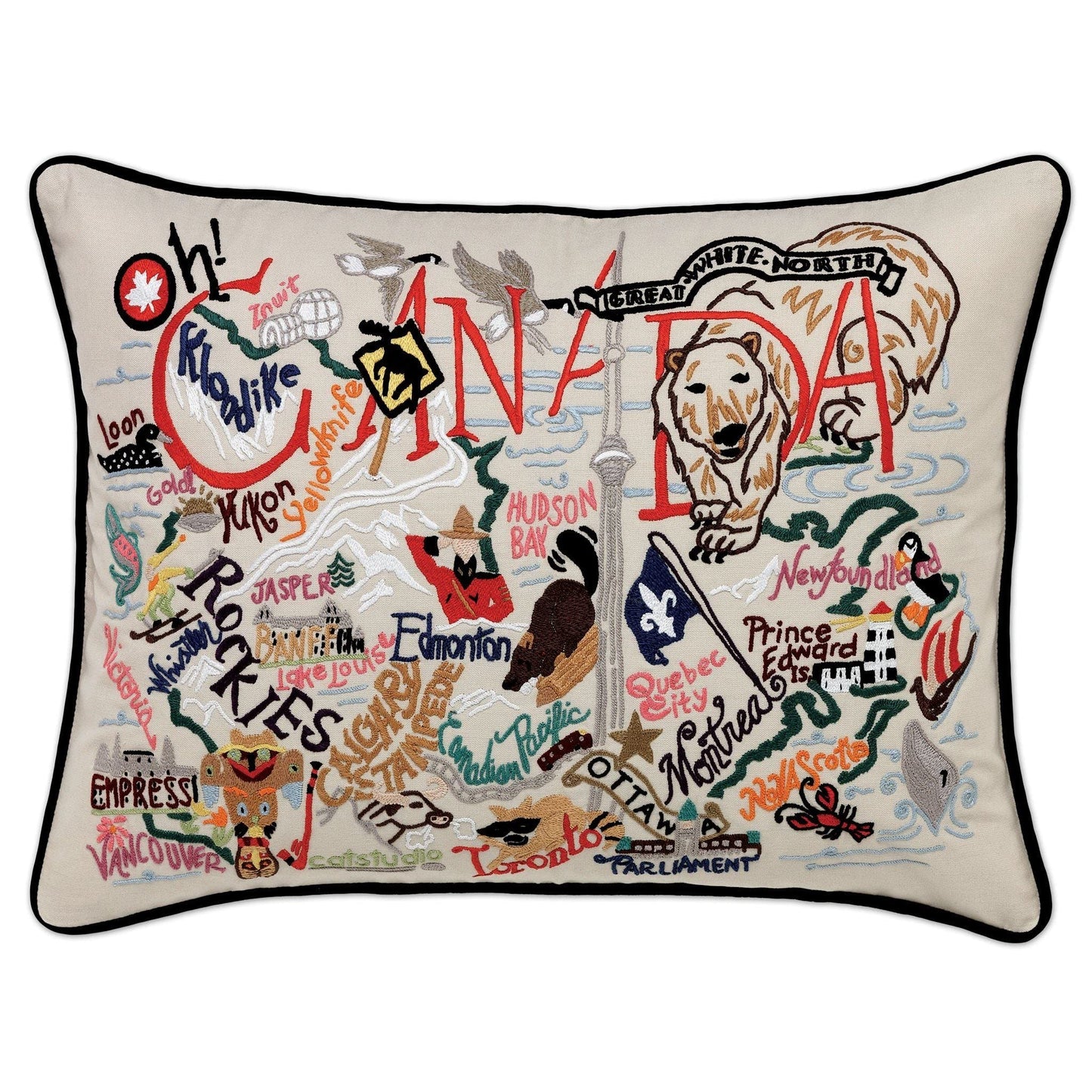 Midwest City Embroidered Decorative Throw Pillow