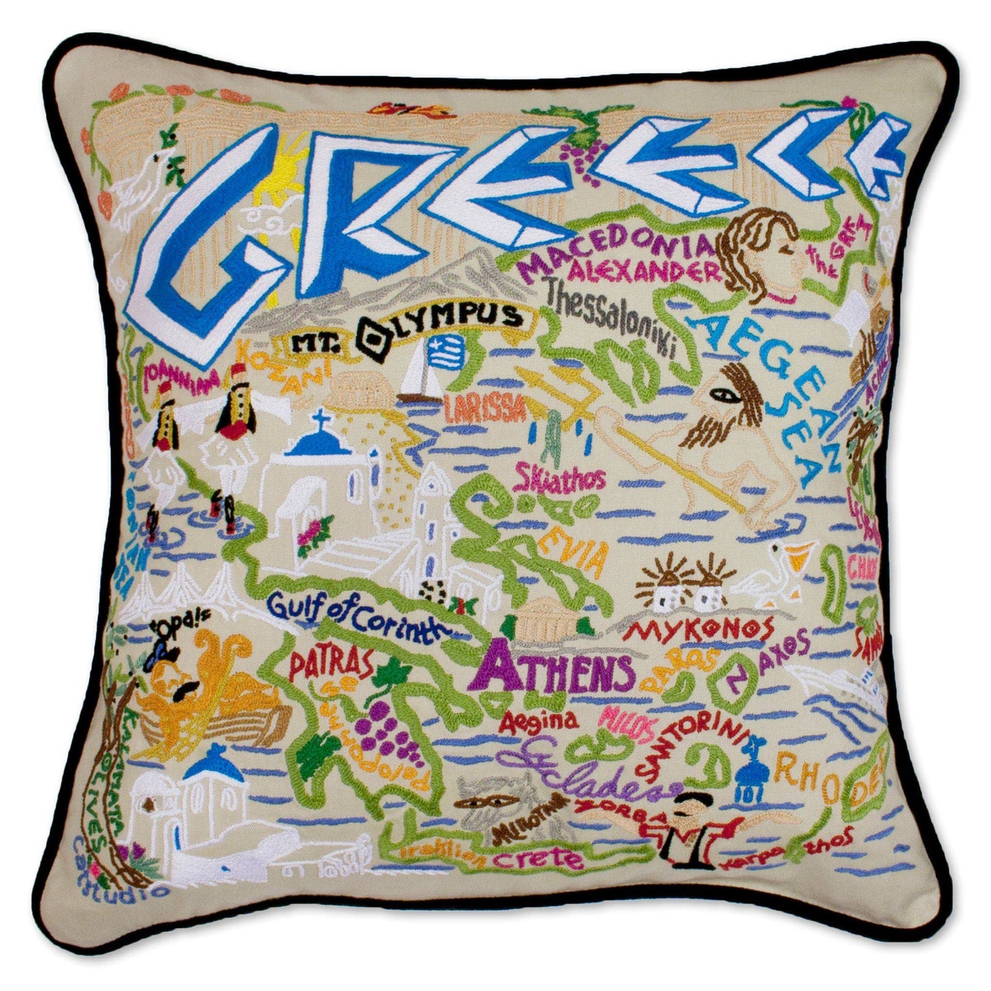 Midwest City Embroidered Decorative Throw Pillow