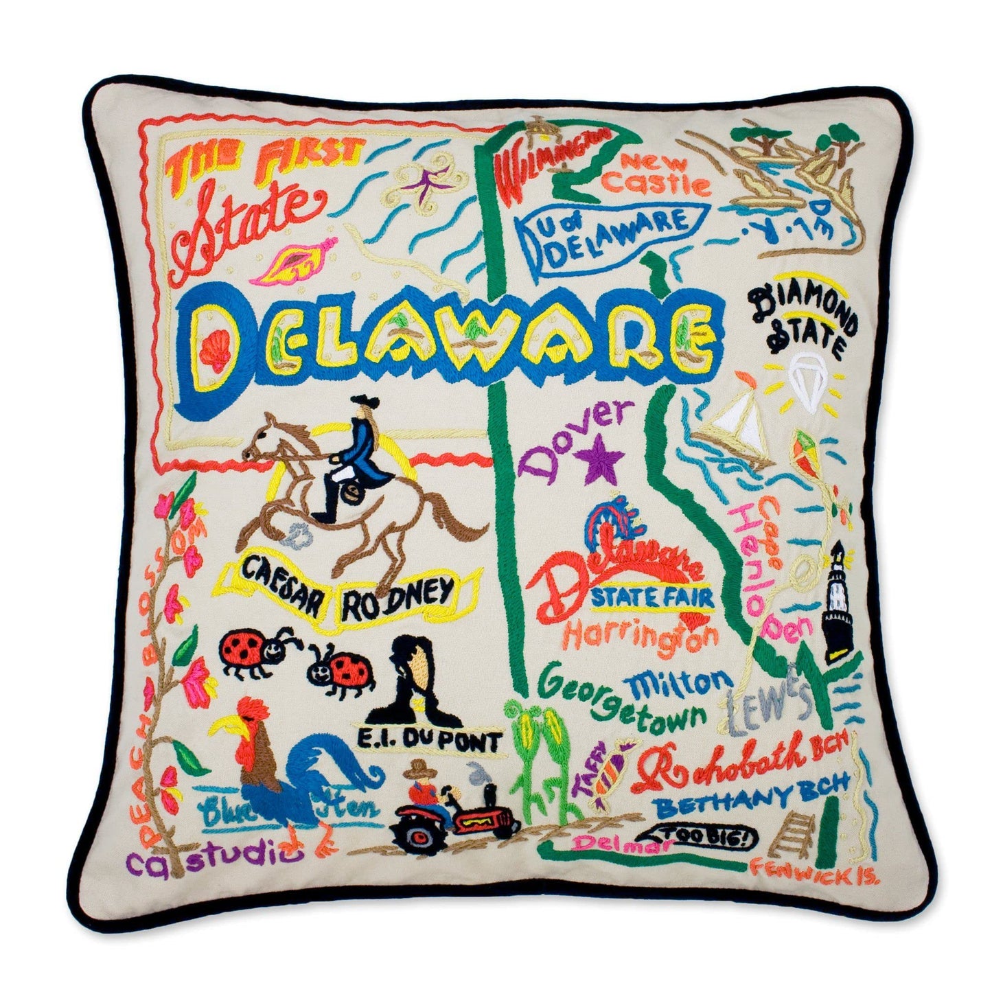 Midwest City Embroidered Decorative Throw Pillow