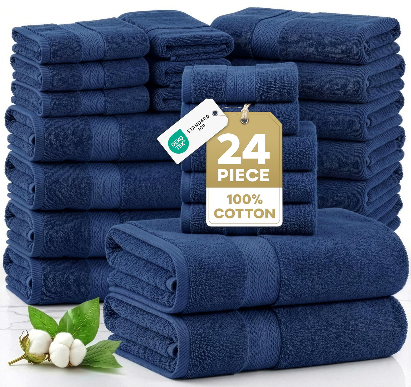 Complete Cotton Bathroom Towel Set Extra Large