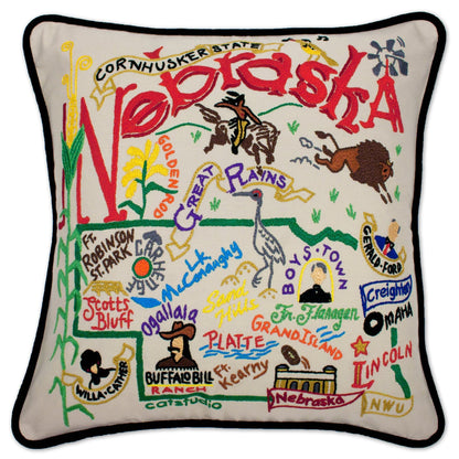 Midwest City Embroidered Decorative Throw Pillow