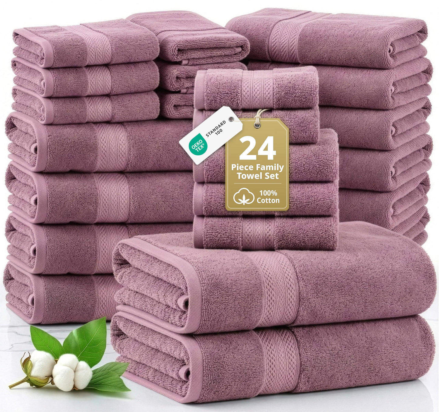 Complete Cotton Bathroom Towel Set Extra Large