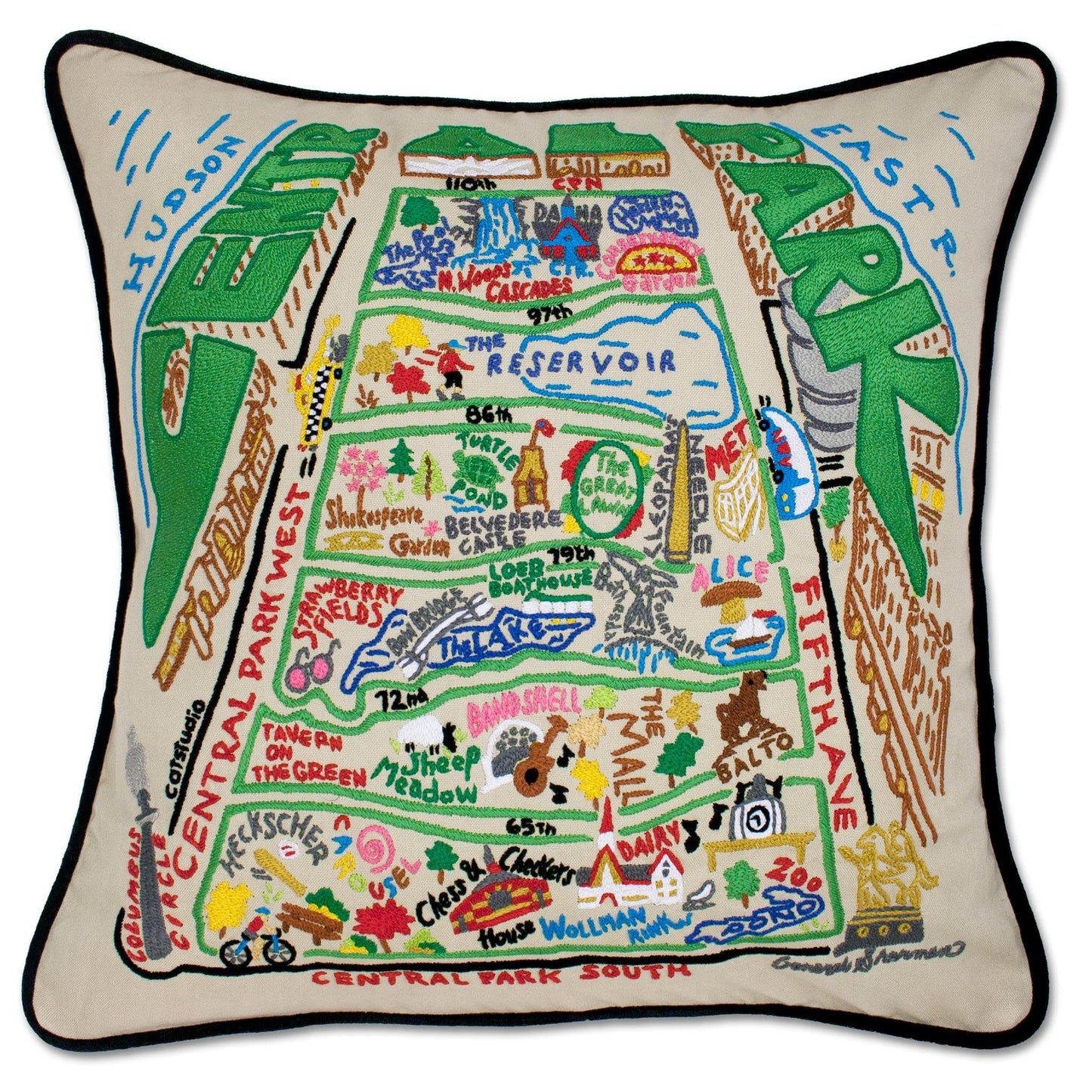 Midwest City Embroidered Decorative Throw Pillow