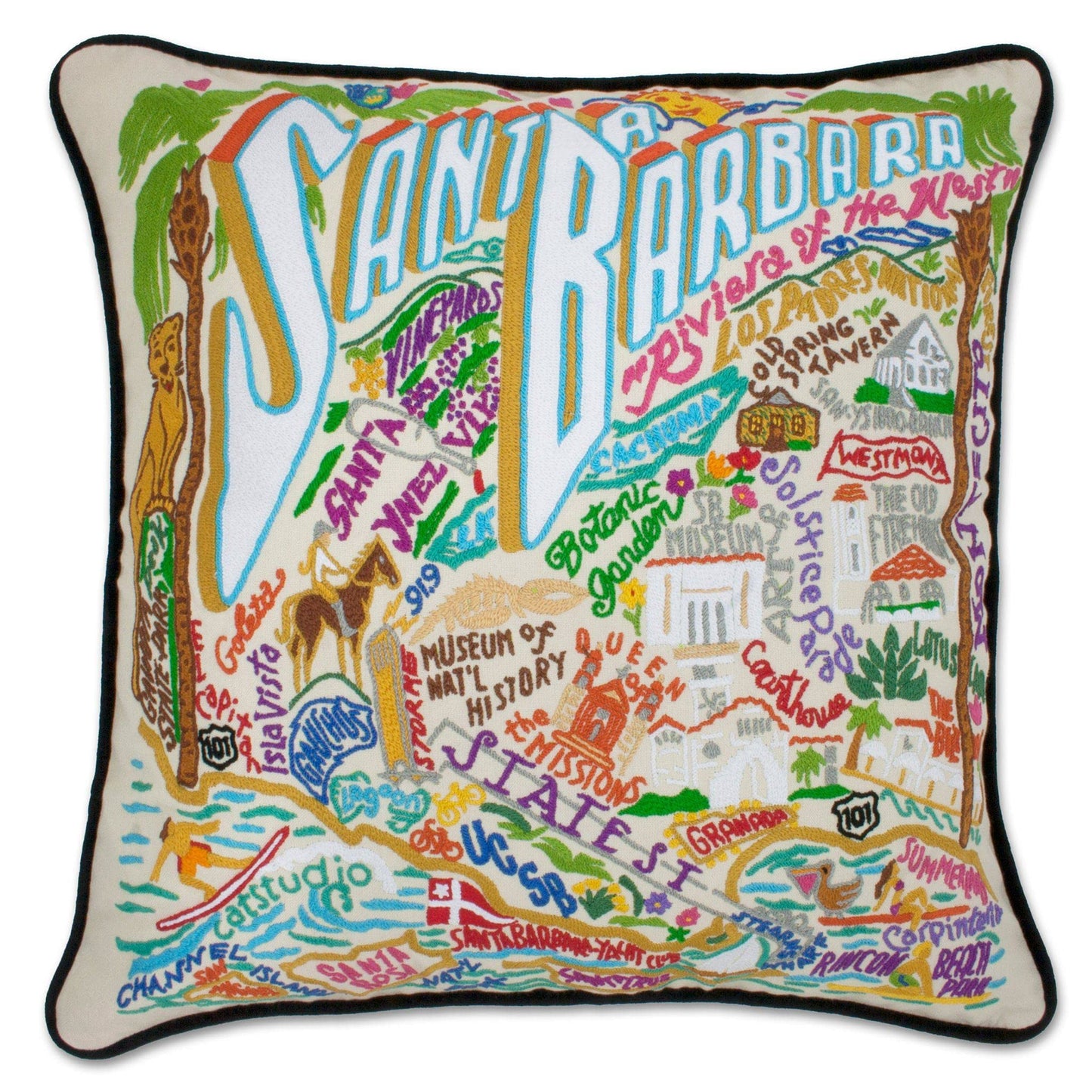 Midwest City Embroidered Decorative Throw Pillow
