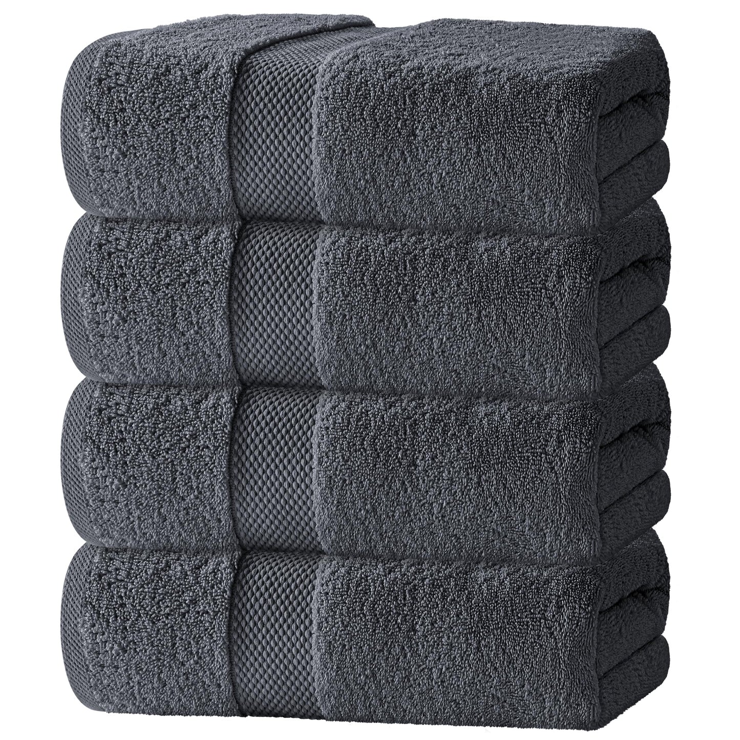 Luxury Cotton Bath Towel Set Thick Soft 4-Pack