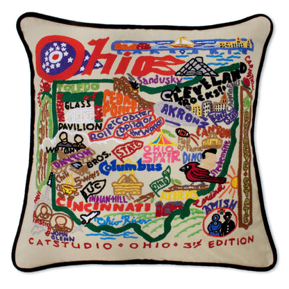 Midwest City Embroidered Decorative Throw Pillow