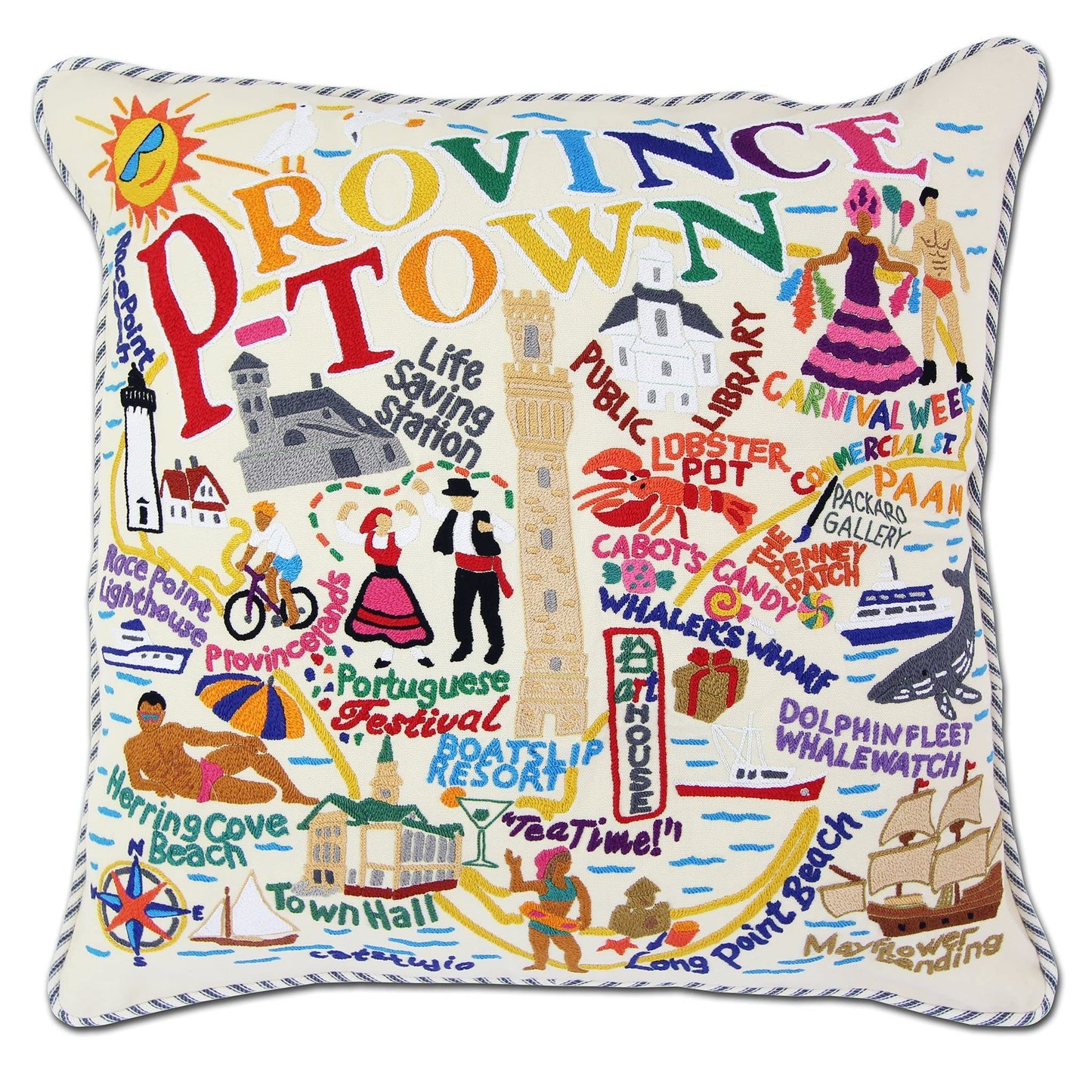 Midwest City Embroidered Decorative Throw Pillow