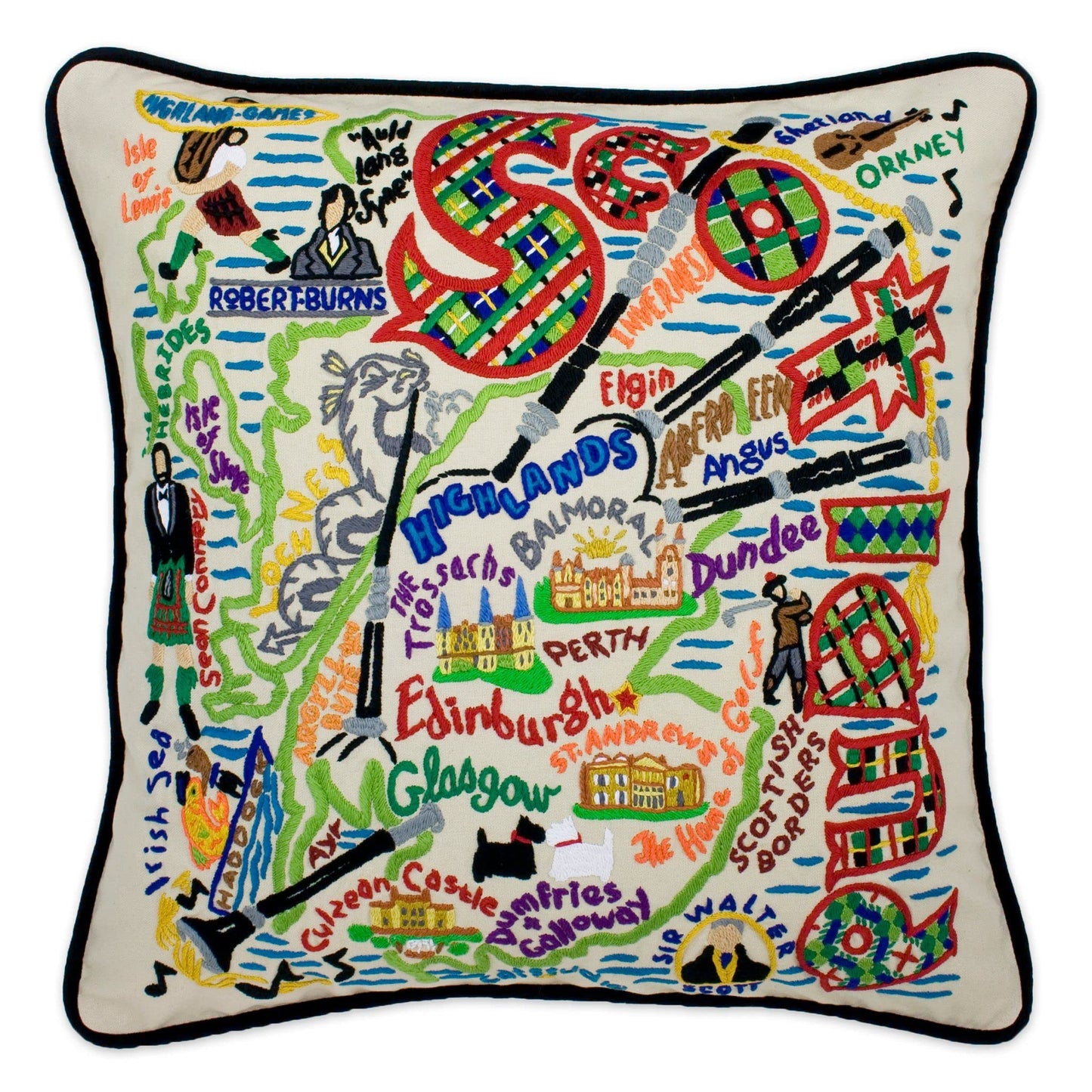 Midwest City Embroidered Decorative Throw Pillow