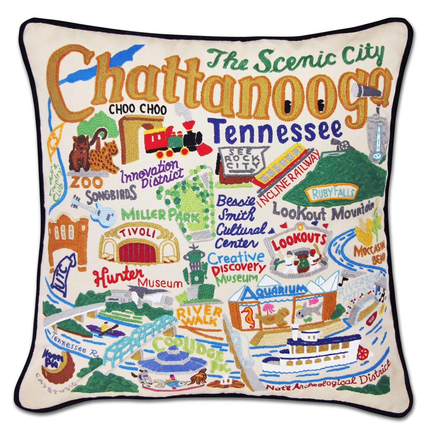 Midwest City Embroidered Decorative Throw Pillow