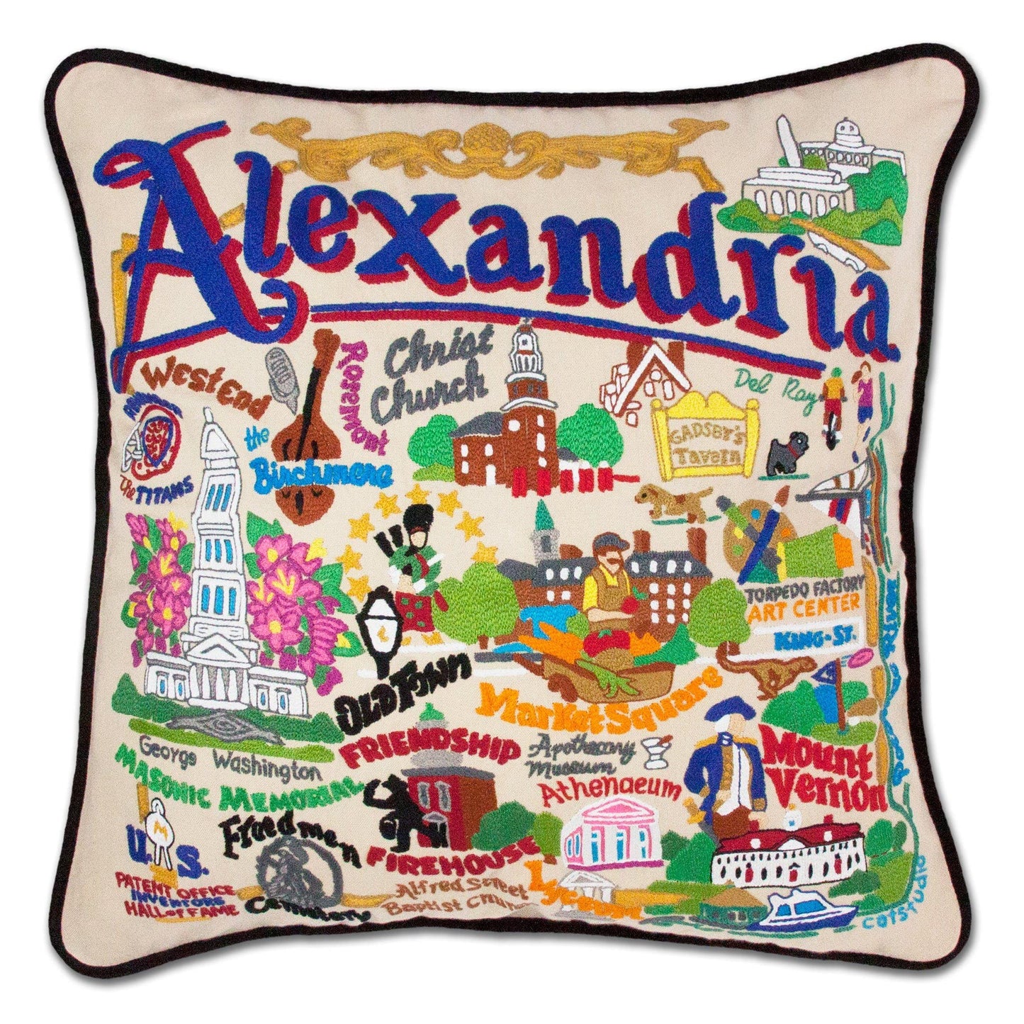 Midwest City Embroidered Decorative Throw Pillow