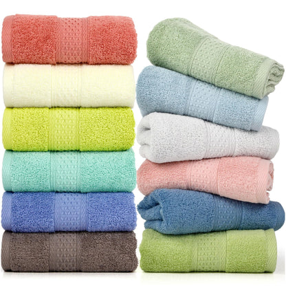 Cotton Hand Towel Set Assorted Colors 6-Pack