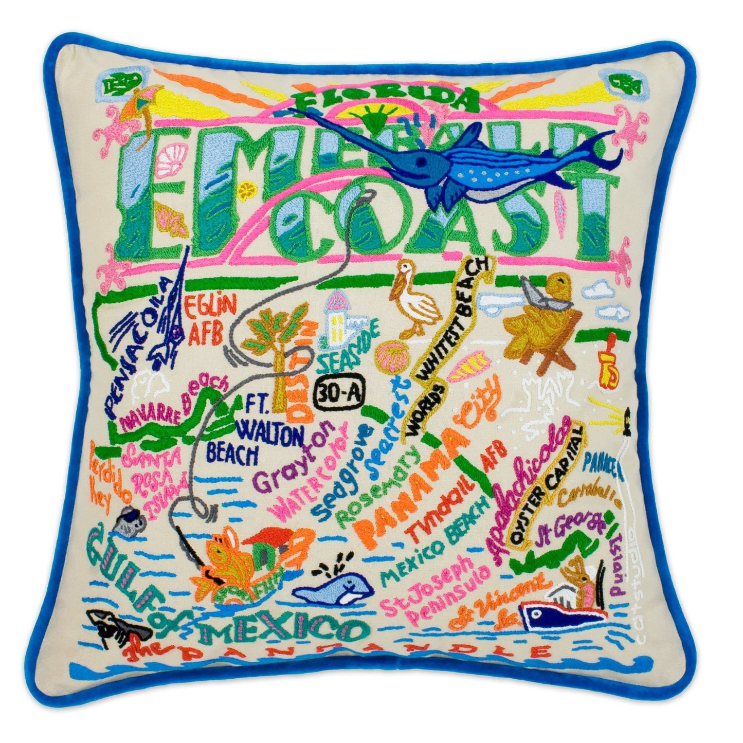 Midwest City Embroidered Decorative Throw Pillow