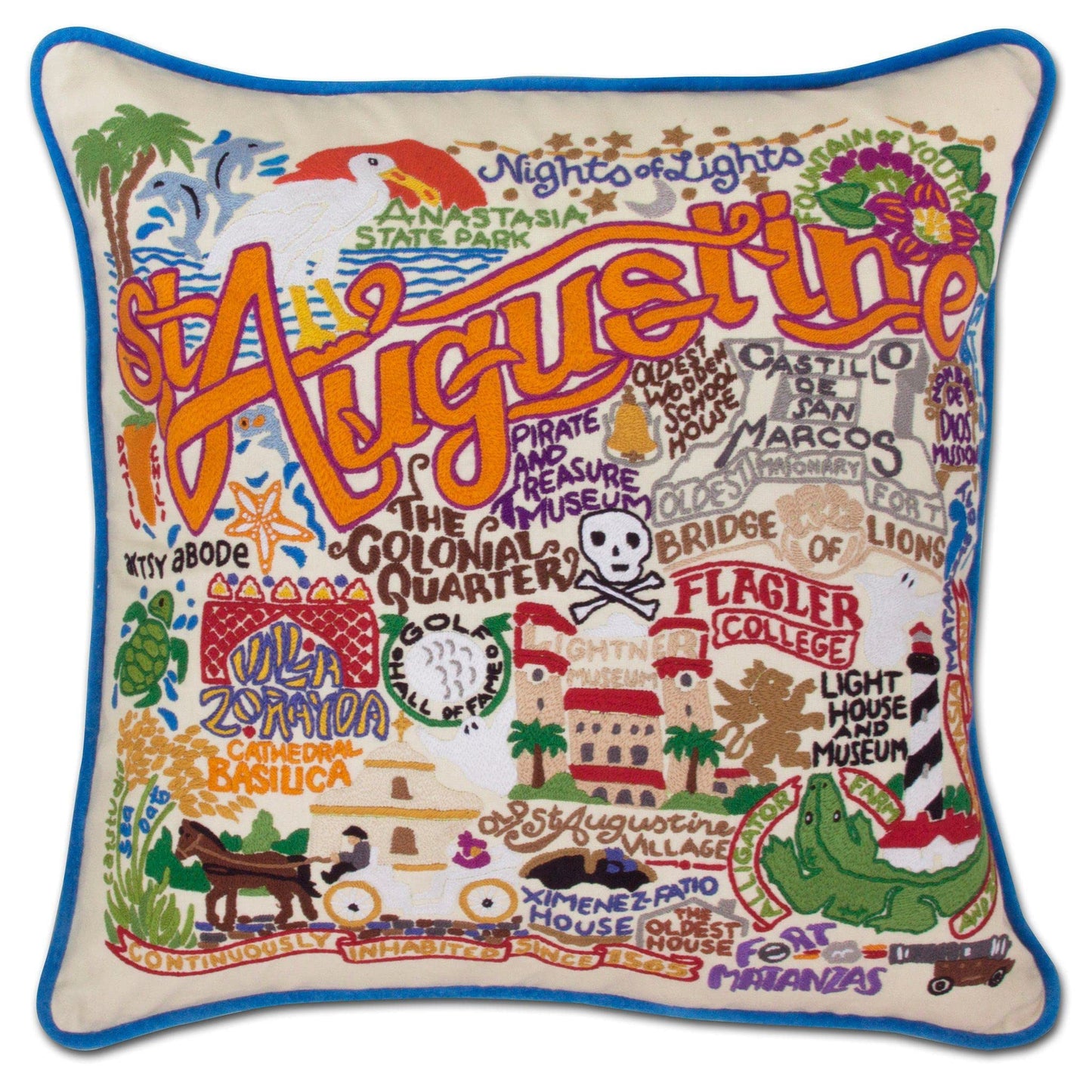 Midwest City Embroidered Decorative Throw Pillow