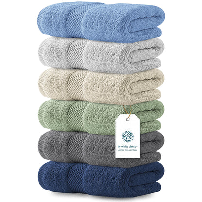 Luxury Cotton Hand Towel Set Hotel Spa 6-Pack