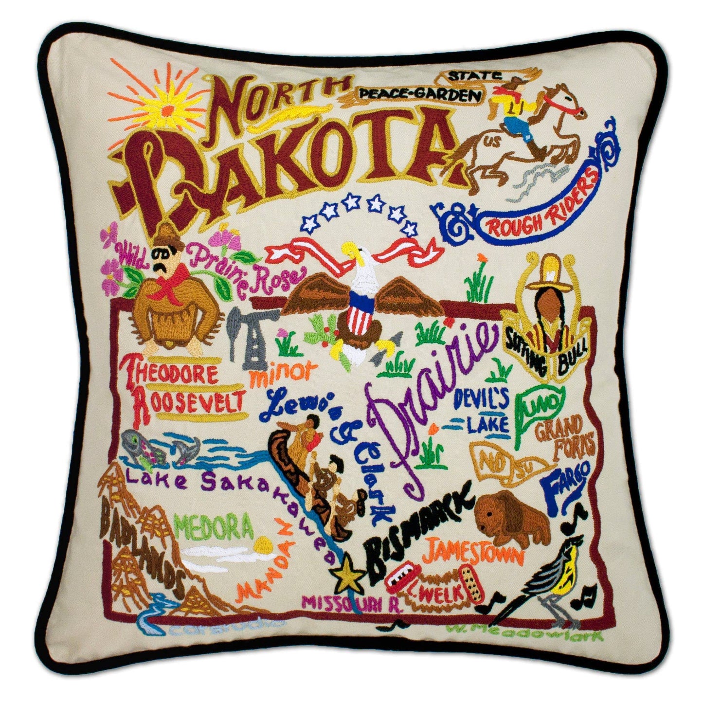 Midwest City Embroidered Decorative Throw Pillow