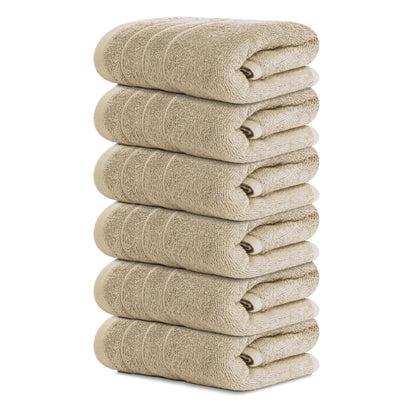 Soft Cotton Hand Towel Set Quick-Dry 6-Pack