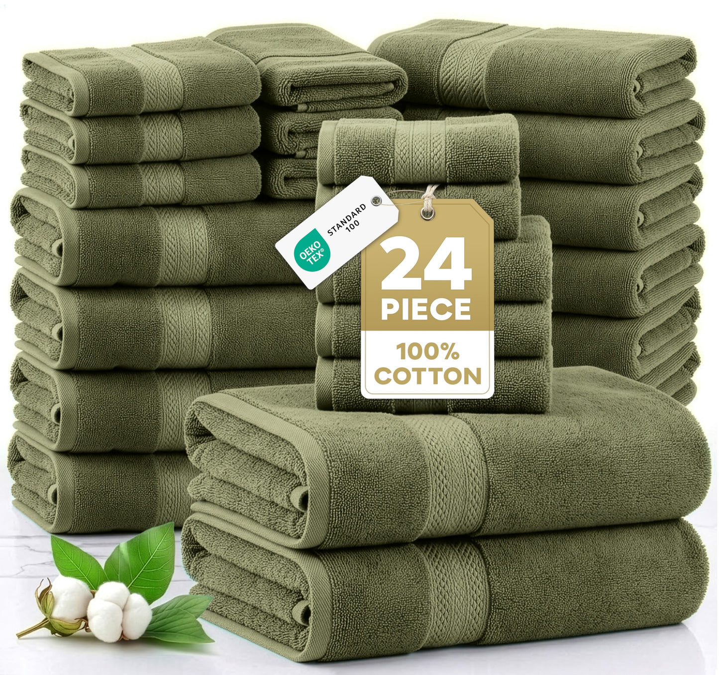 Complete Cotton Bathroom Towel Set Extra Large