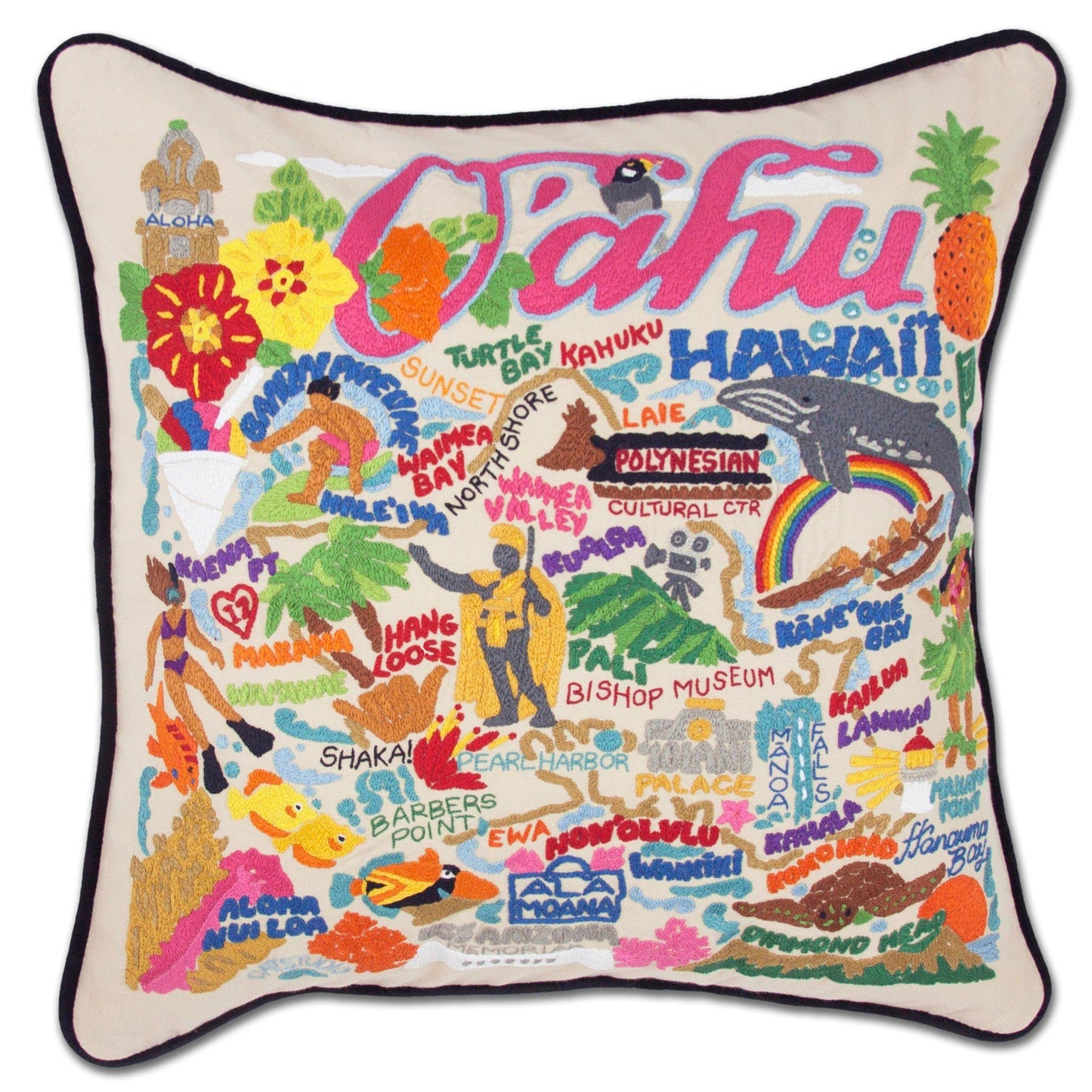 Midwest City Embroidered Decorative Throw Pillow