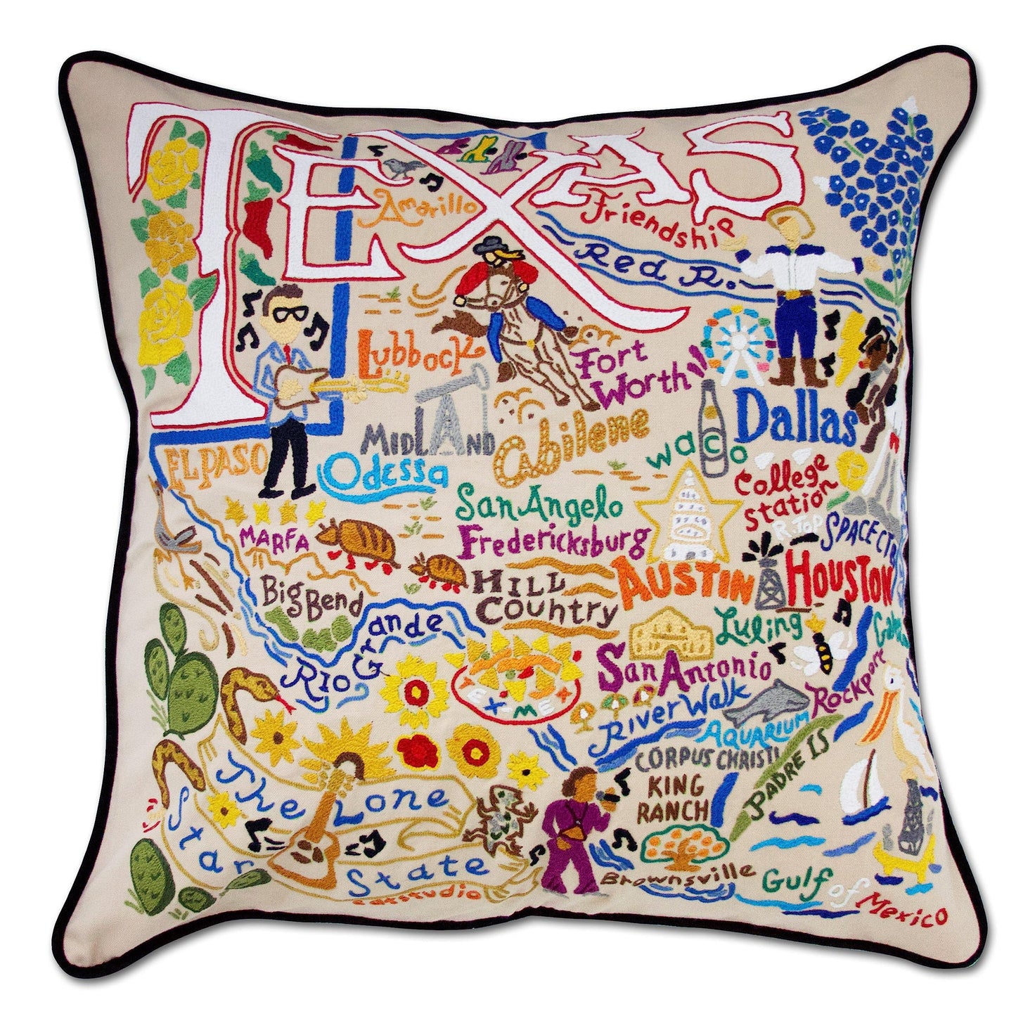 Midwest City Embroidered Decorative Throw Pillow